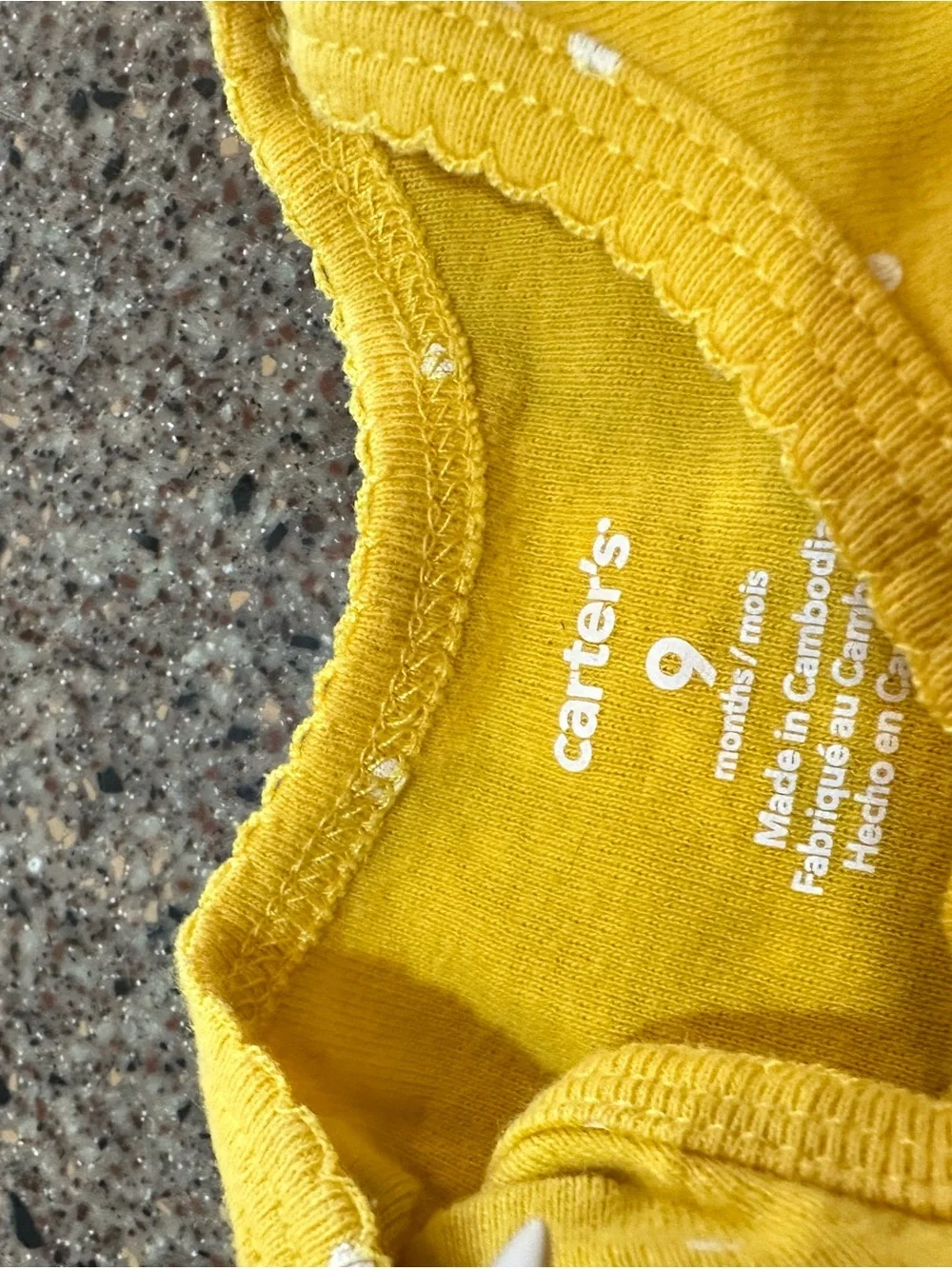 Carter's Yellow Baby Bodysuit with Scalloped Neckline